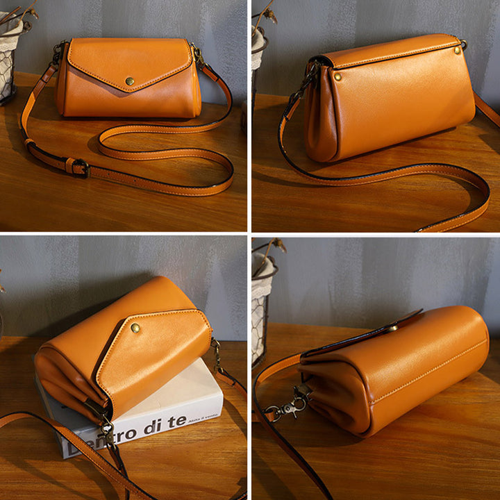 Retro Echtleder Handgemachte Umhängetasche Multi-Slot Schultertasche