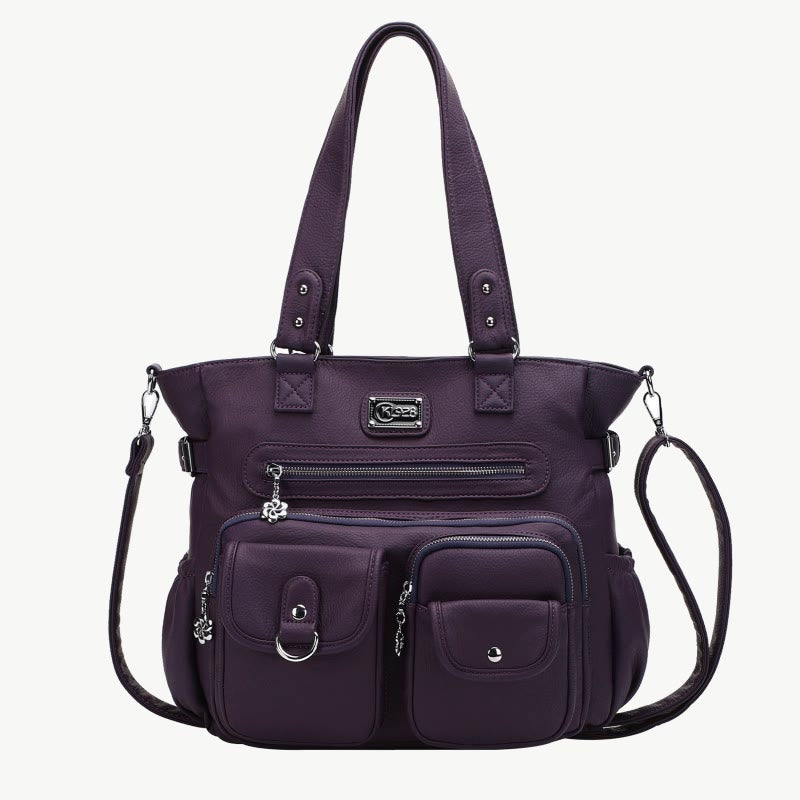 Große Umhängetasche für Damen mit mehreren Taschen und zwei Verwendungsmöglichkeiten