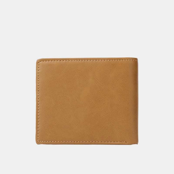 Gravierte Herren-Geldbörse, dreifach faltbar, Leder, Kartenhalter, Geschenke für Sohn und Enkel