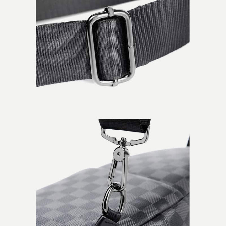 Lässiger Tagesrucksack aus Leder, Schultertasche, Brusttasche mit USB-Ladeanschluss