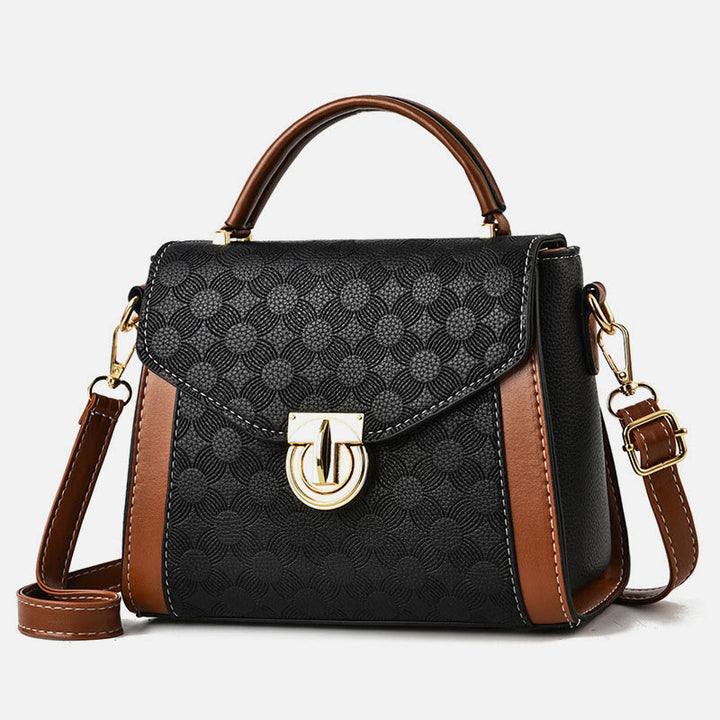 Clamshell-Tasche mit Henkel oben für Damen, klassische Farbe, kleine Umhängetasche