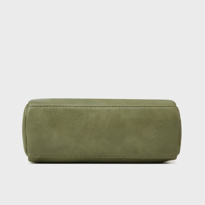 Kleine Umhängetasche mit drei Reißverschlüssen, Kunstleder, lässige Handtasche, Kamera-Geldbörse