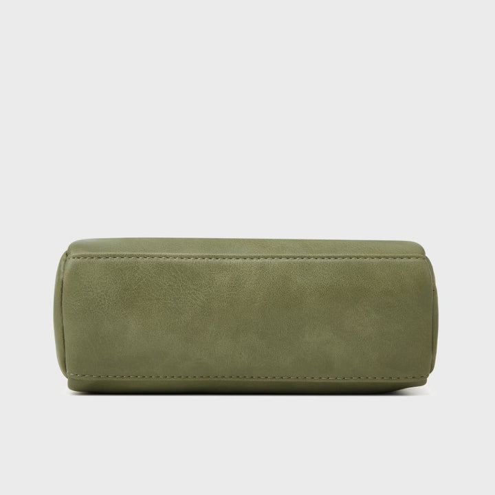 Kleine Umhängetasche mit drei Reißverschlüssen, Kunstleder, lässige Handtasche, Kamera-Geldbörse