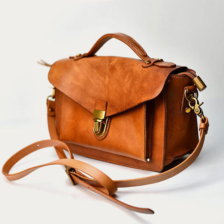 Top-Griff-Tasche für Damen Leder große Kapazität Messenger Bag