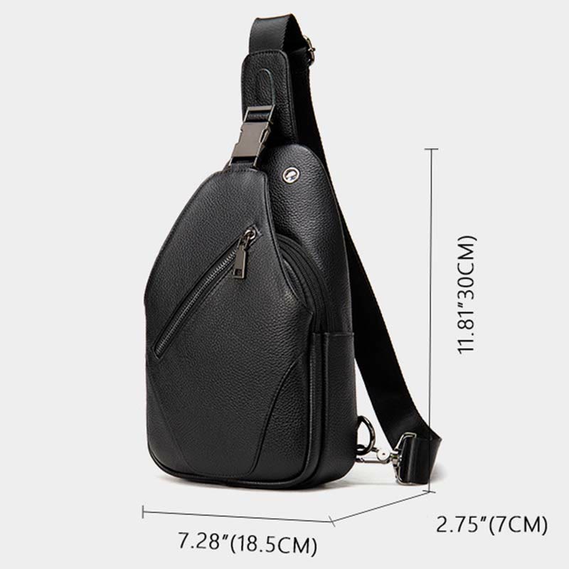 Schultertasche für Herren aus echtem Leder, lässiger Einkaufs-Tagesrucksack