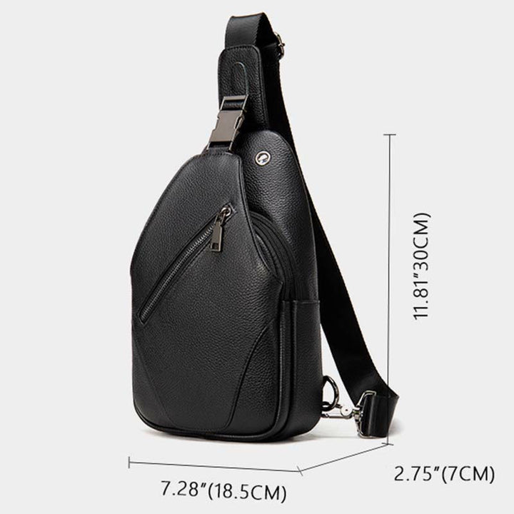 Schultertasche für Herren aus echtem Leder, lässiger Einkaufs-Tagesrucksack