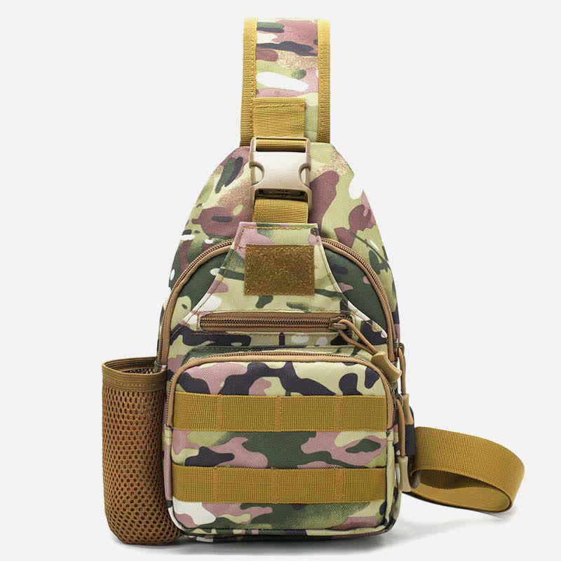 Taktische, militärische, leichte Schultertasche mit mehreren Taschen und USB-Ladeanschluss