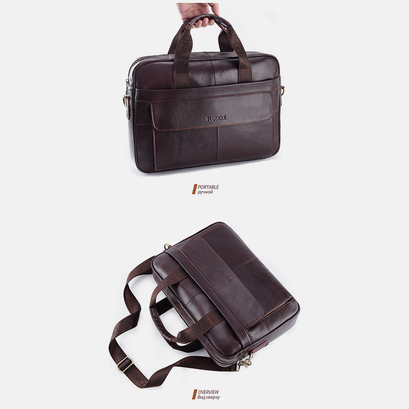 Vintage Business Messenger Bag aus echtem Leder