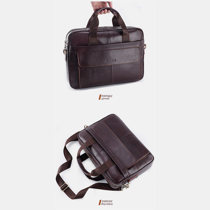 Vintage Business Messenger Bag aus echtem Leder