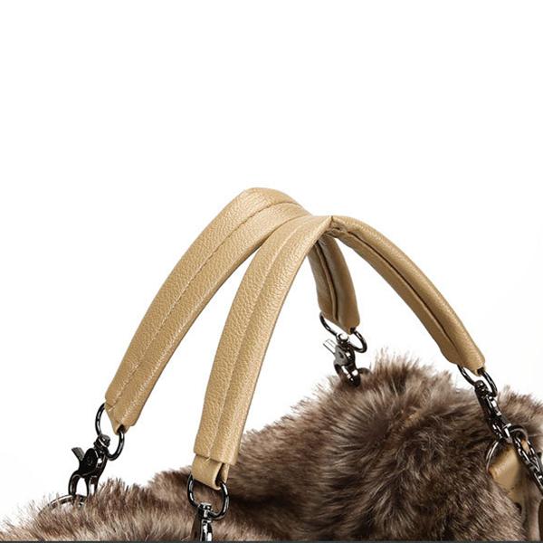 Damen Plüsch Elegante Schultertasche Tote Handtasche