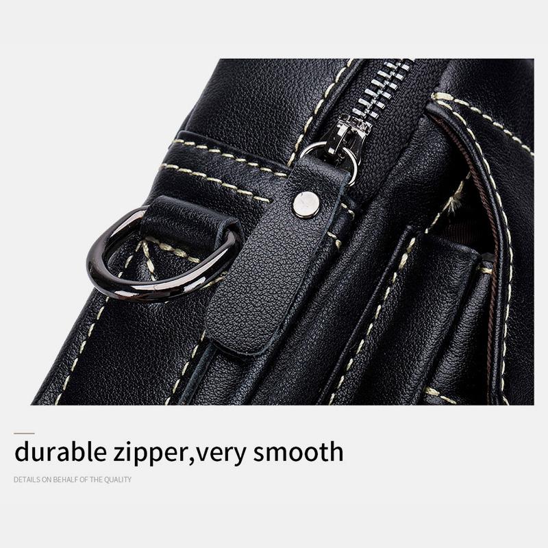 Große Kapazität Echt Leder Messenger Bag Crossbody Schulter Geldbörse Fit 9,7 in iPad