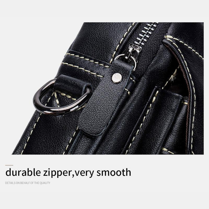 Große Kapazität Echt Leder Messenger Bag Crossbody Schulter Geldbörse Fit 9,7 in iPad
