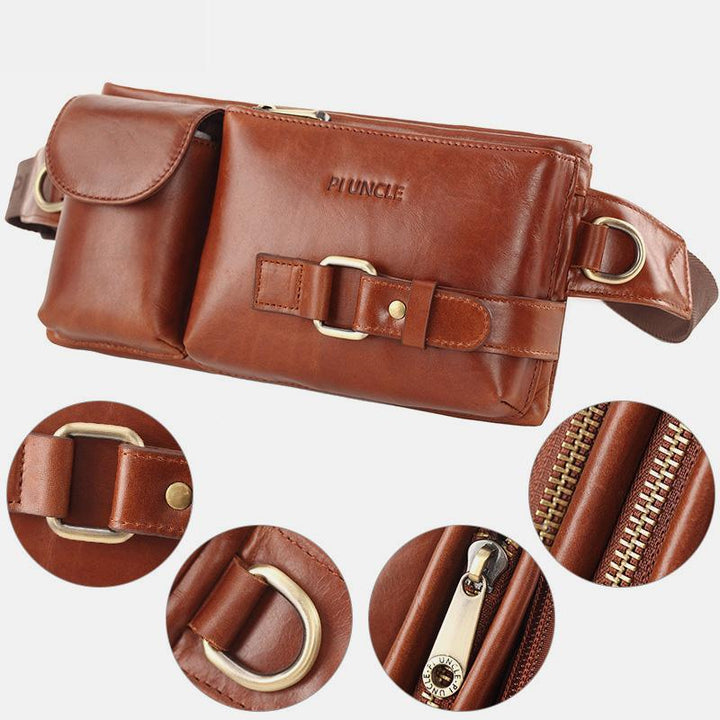 Vintage Multi-Carry Schultertasche aus echtem Leder