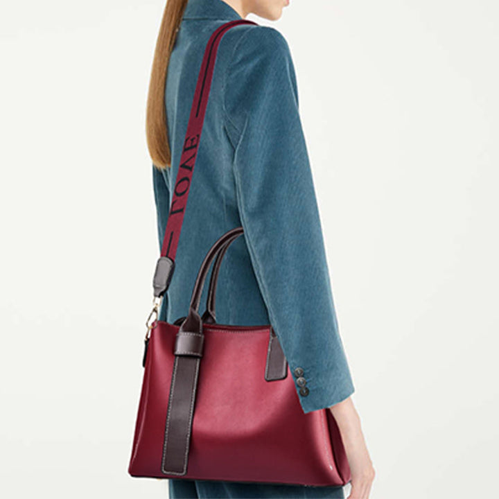 Damen Handtasche mit Henkel, modische Tragetasche mit 2 Schultergurten