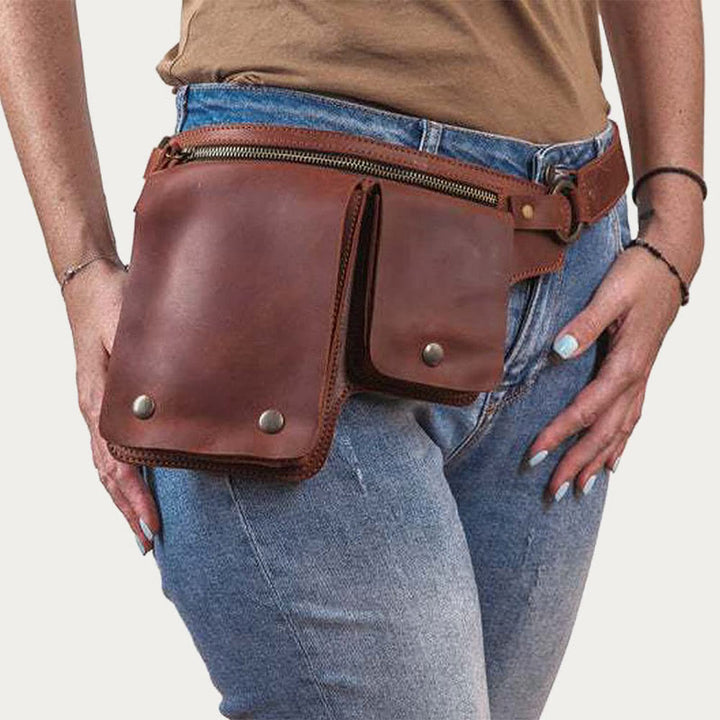 Gürteltasche für den täglichen Gebrauch, Mehrere Retro-Gürteltasche aus Leder