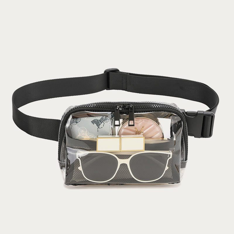 Gürteltasche für Damen, Outdoor-Sport, durchsichtige, wasserdichte Nylontasche