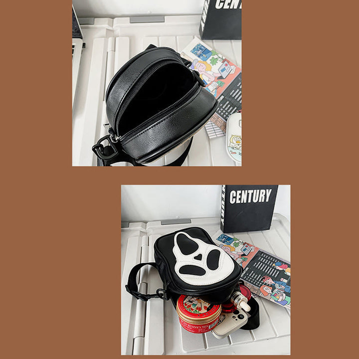 Umhängetasche für Partys, lustiges Geister-/Totenkopf-Muster, Lederpaket