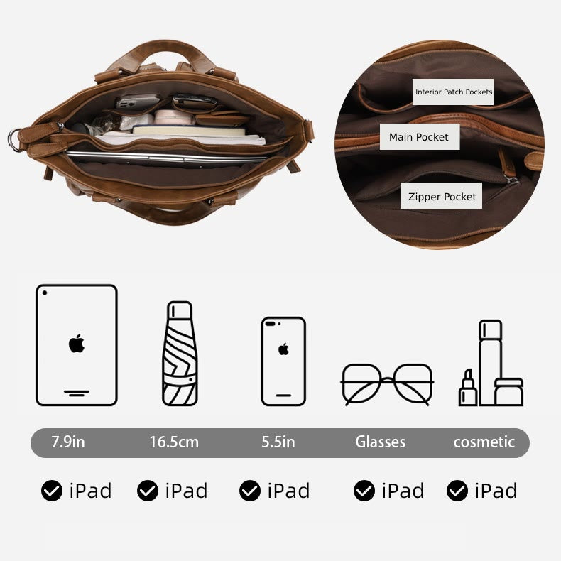 Große Umhängetasche für Damen mit mehreren Taschen und zwei Verwendungsmöglichkeiten - image 2