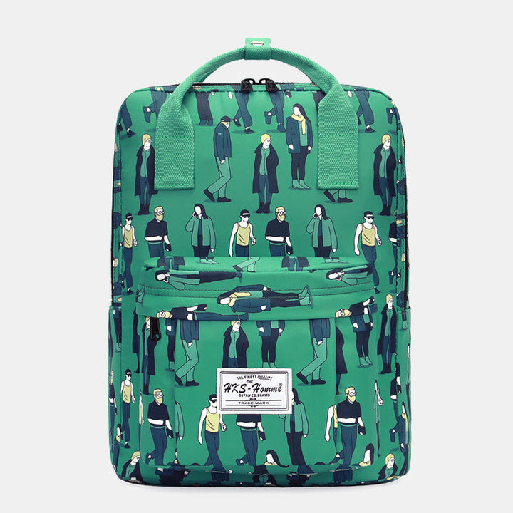 Mehrfarbig bedruckter Laptop-Rucksack, 15,6 Zoll, College-Schule, Büchertasche, Reise-Tagesrucksack