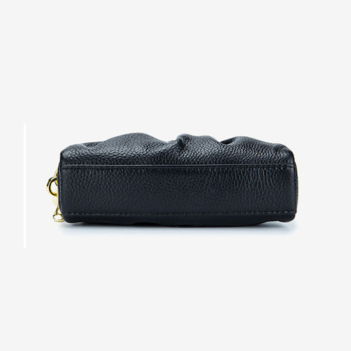 Clutch aus Rindsleder mit zwei Fächern, Handgelenktasche für Damen