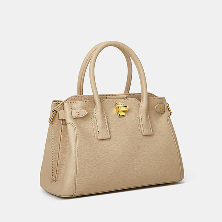 Elegante Handtasche für Damen, große, klassische Tragetasche aus veganem Leder