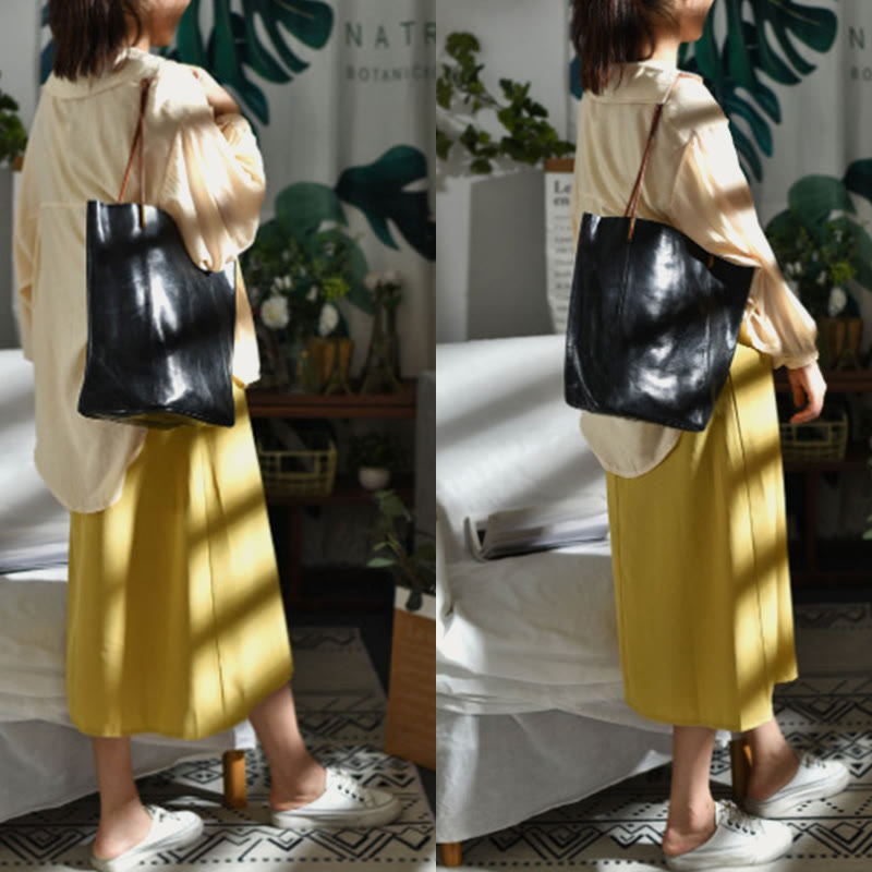 Handgemachte Einkaufstasche für Frauen große Kapazität Retro einfache Tasche
