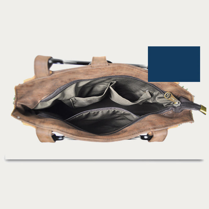 Top-Griff-Tasche für Frauen Ethno-Stil Druck Canvas Handtasche