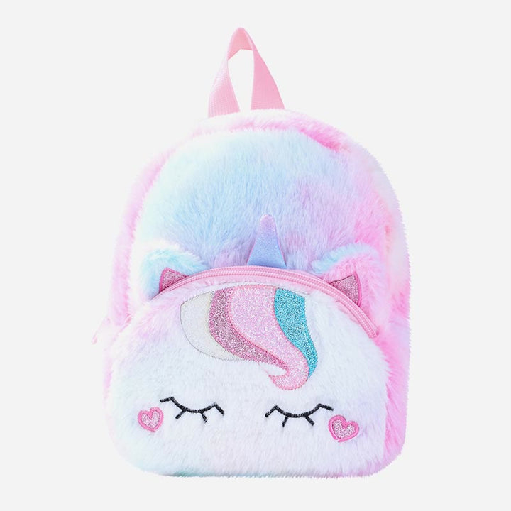 Rucksack für Frauen Einhorn pelzigen niedlichen Cartoon Kleinkinder Kinder Schultasche