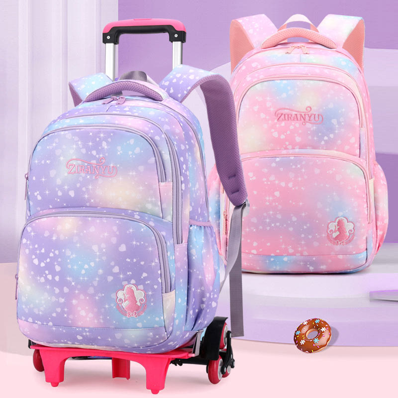 Robuster Schulrucksack aus Nylon mit Rollen, Schultasche für Kinder