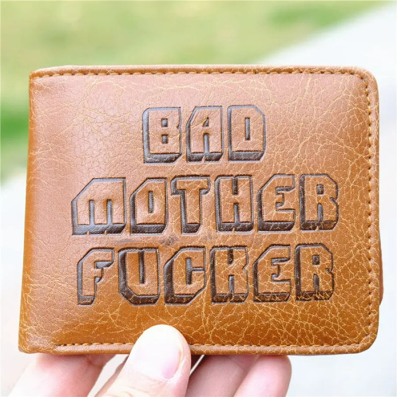 Geldbörse mit Bad Mother F**ker-Aufdruck für Männer, veganes Leder