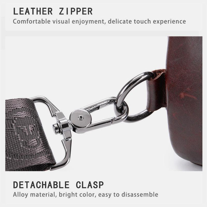 Multifunktions-Schultertasche aus echtem Leder im Vintage-Stil