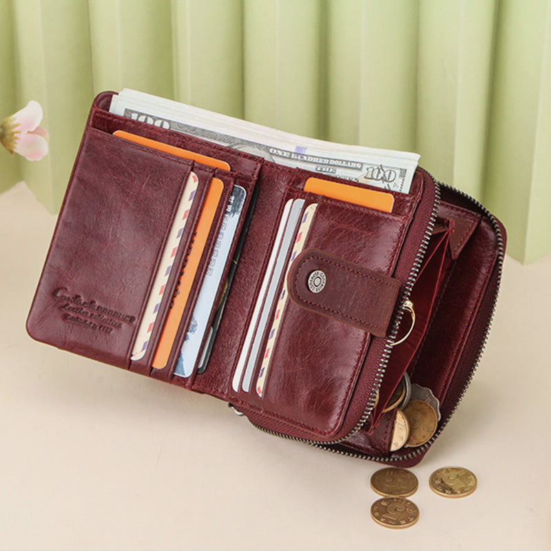 RFID Multifunktionale Leder Vintage Geldbörse