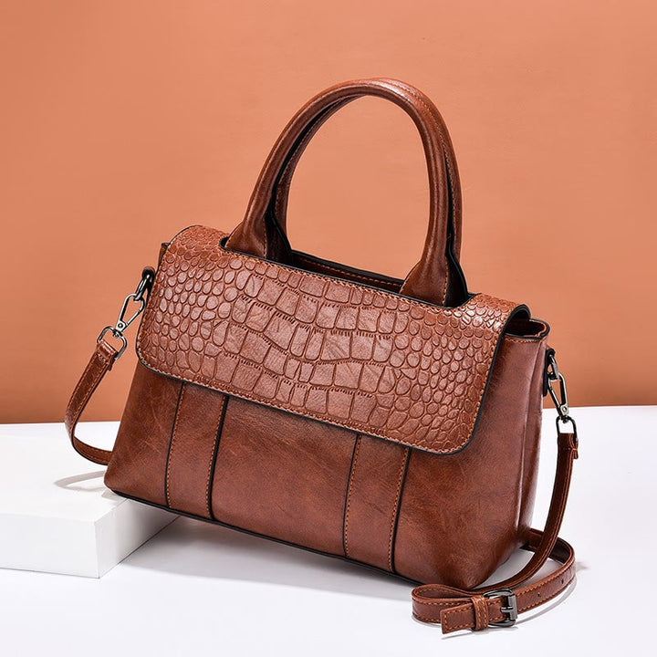 Top-Griff-Tasche für Frauen Krokodil-Textur einfache Umhängetasche
