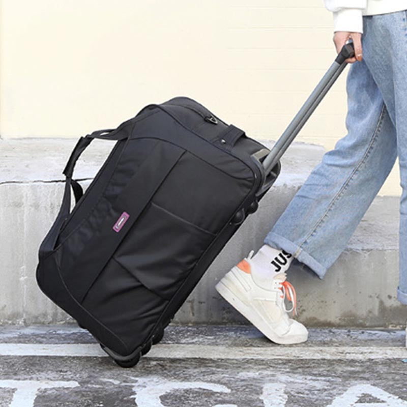 Rolltasche mit Zugstange für kurze Reisen, zusammenklappbare Reisetasche