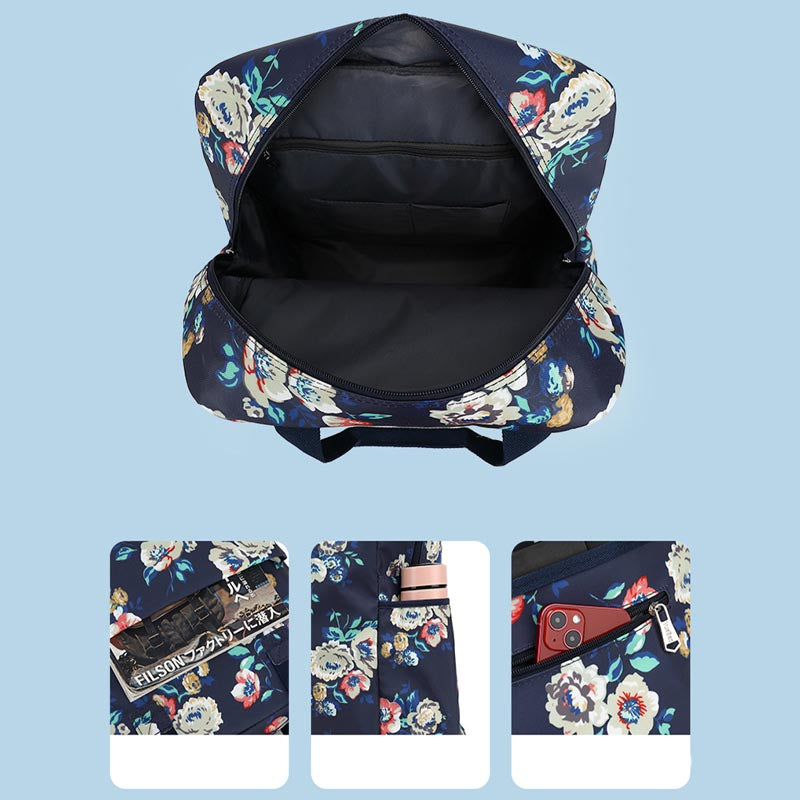 Floral Pull Rod Duffel Tasche für Frauen wasserdichter Einkaufswagen