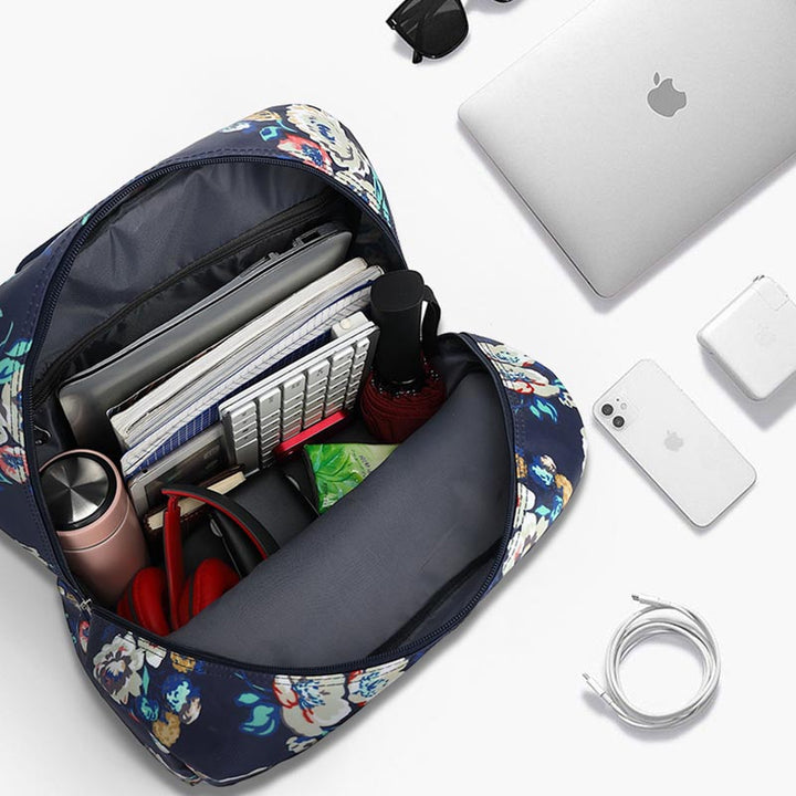 Floral Pull Rod Duffel Tasche für Frauen wasserdichter Einkaufswagen