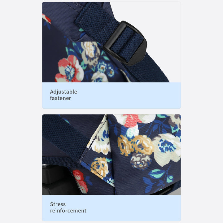 Floral Pull Rod Duffel Tasche für Frauen wasserdichter Einkaufswagen