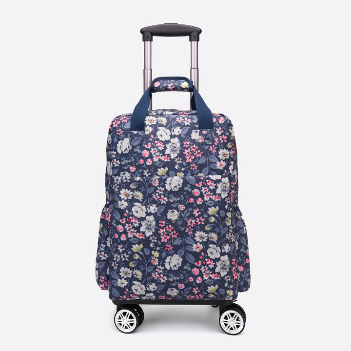 Floral Pull Rod Duffel Tasche für Frauen wasserdichter Einkaufswagen