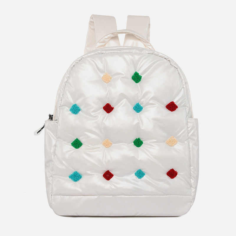 Daunenrucksack für Herren und Damen, bunt, gesteppt, für Reisen im Freien