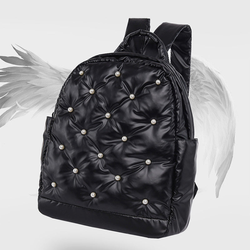 Daunenrucksack für Herren und Damen, bunt, gesteppt, für Reisen im Freien