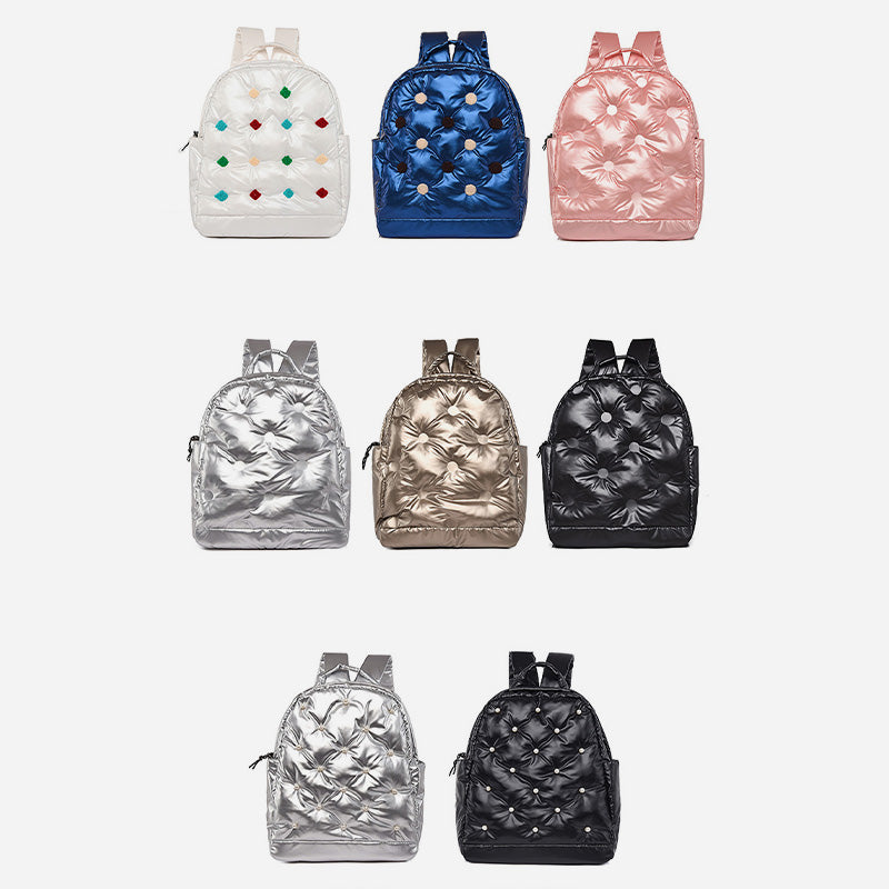 Daunenrucksack für Herren und Damen, bunt, gesteppt, für Reisen im Freien