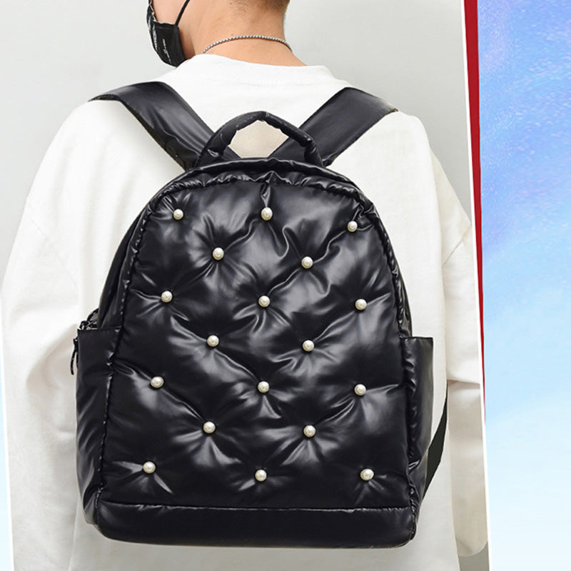 Daunenrucksack für Herren und Damen, bunt, gesteppt, für Reisen im Freien