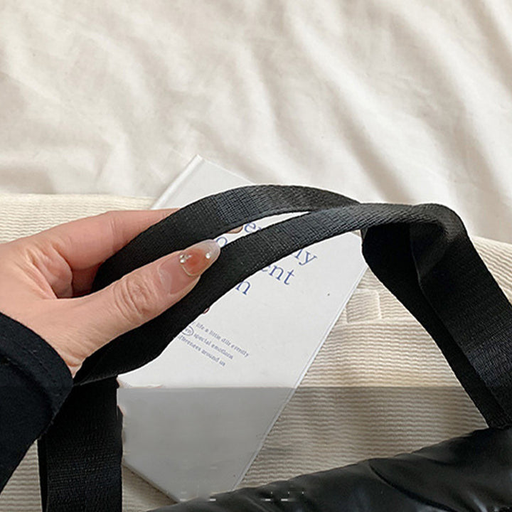Daunen-Tragetasche für Damen, Winter, breite Riemen, Handtasche, Umhängetasche