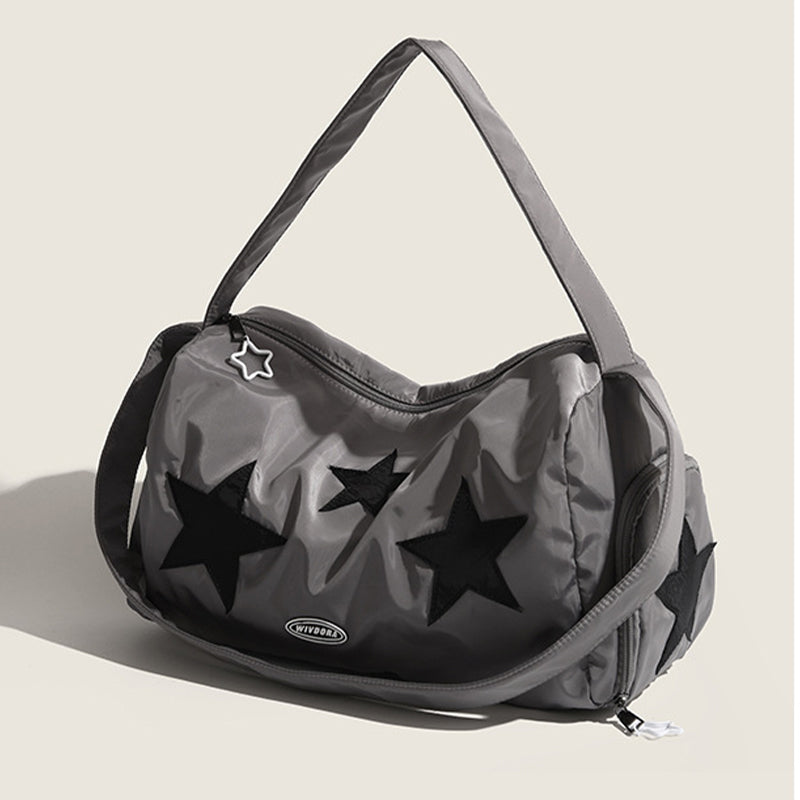 Tragbare Reisetasche Damen Herren Fitnesstasche mit Sternstickerei