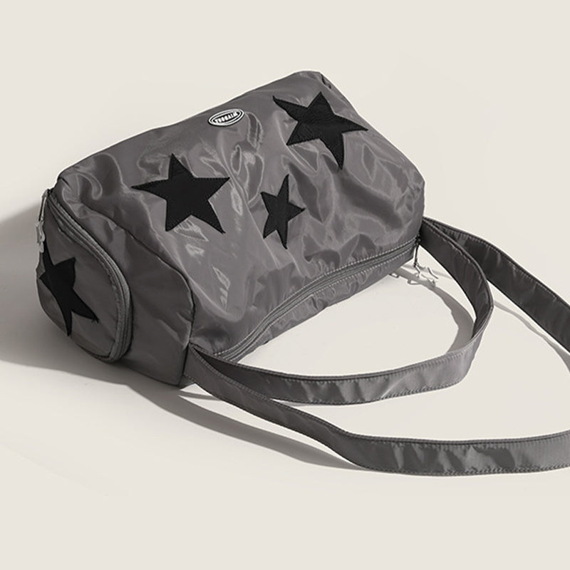 Tragbare Reisetasche Damen Herren Fitnesstasche mit Sternstickerei