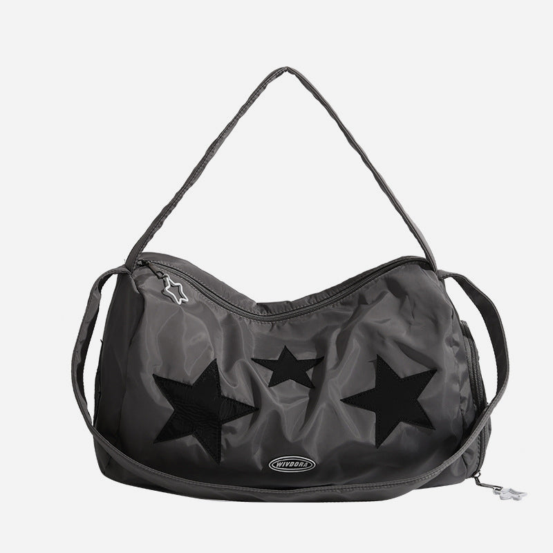 Tragbare Reisetasche Damen Herren Fitnesstasche mit Sternstickerei
