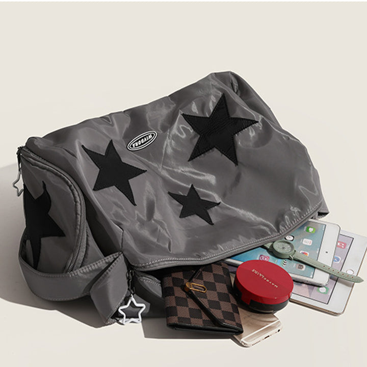 Tragbare Reisetasche Damen Herren Fitnesstasche mit Sternstickerei