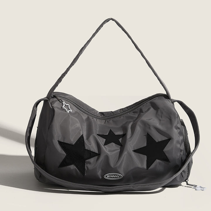 Tragbare Reisetasche Damen Herren Fitnesstasche mit Sternstickerei