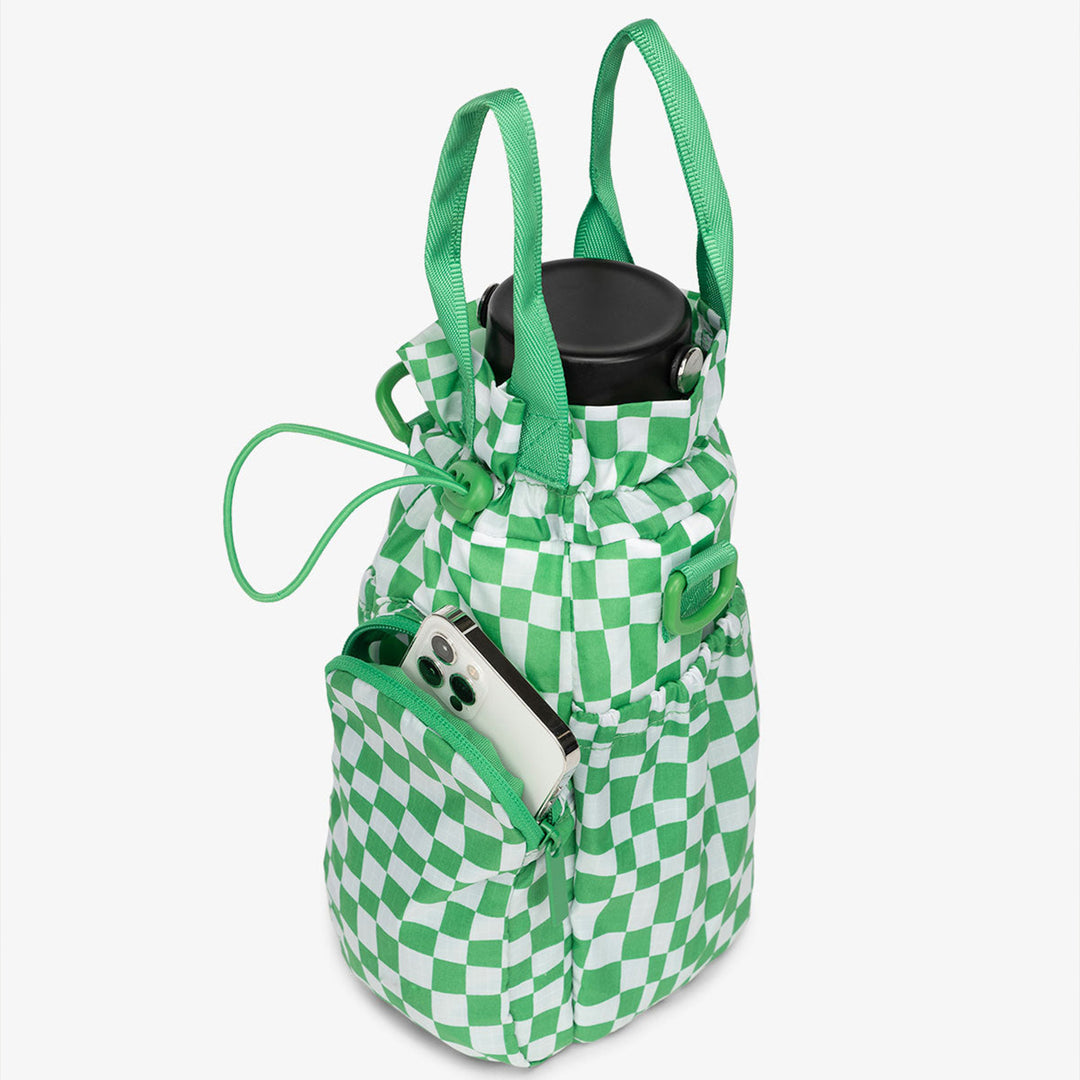 Tragbare Wasserflaschentasche aus Nylon mit Kordelzug, Umhängetasche, Handtasche