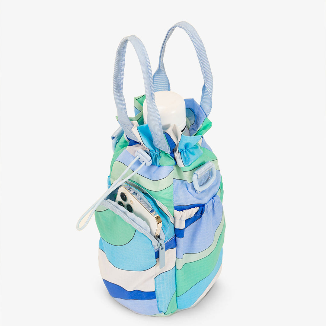 Tragbare Wasserflaschentasche aus Nylon mit Kordelzug, Umhängetasche, Handtasche